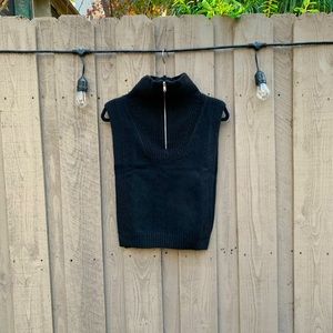 Black Knitted Slip Over Vest - ONESIZE